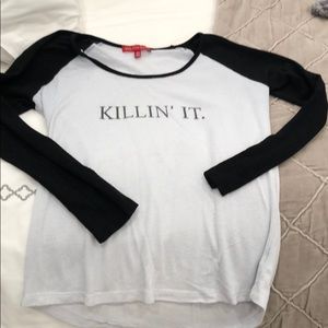 Polyester sweater “killin it”